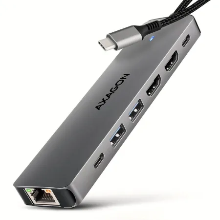 I/O Hub USB-C 7IN1 Dual 4K/0.15M HMC-7HX2 Axagon